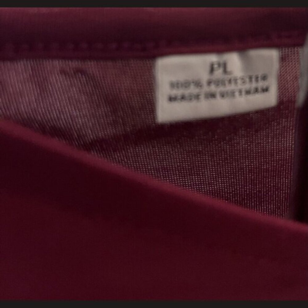 Womens Burgundy Sheer‎ Cami Tank Top Spaghetti Straps Size PL - Picture 2 of 3